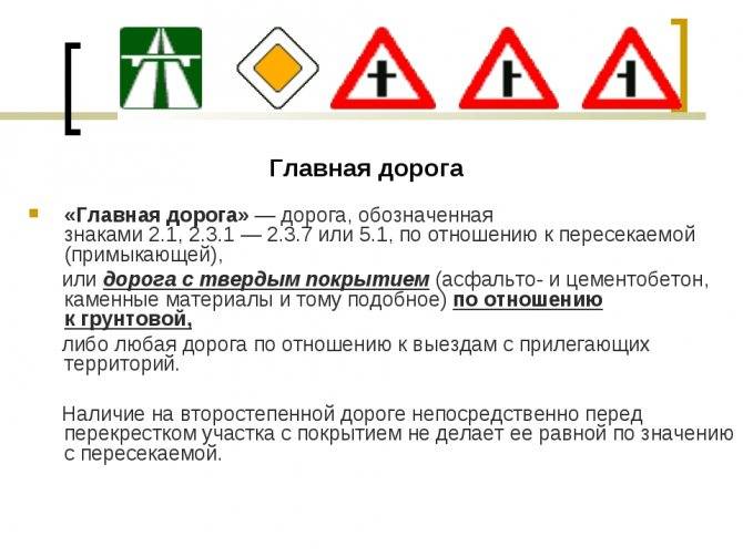 Дорожный знак 2.1 "главная дорога"