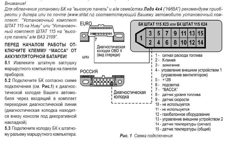 Инструкция на штатный бортовой компьютер ваз 2110 2111 2112