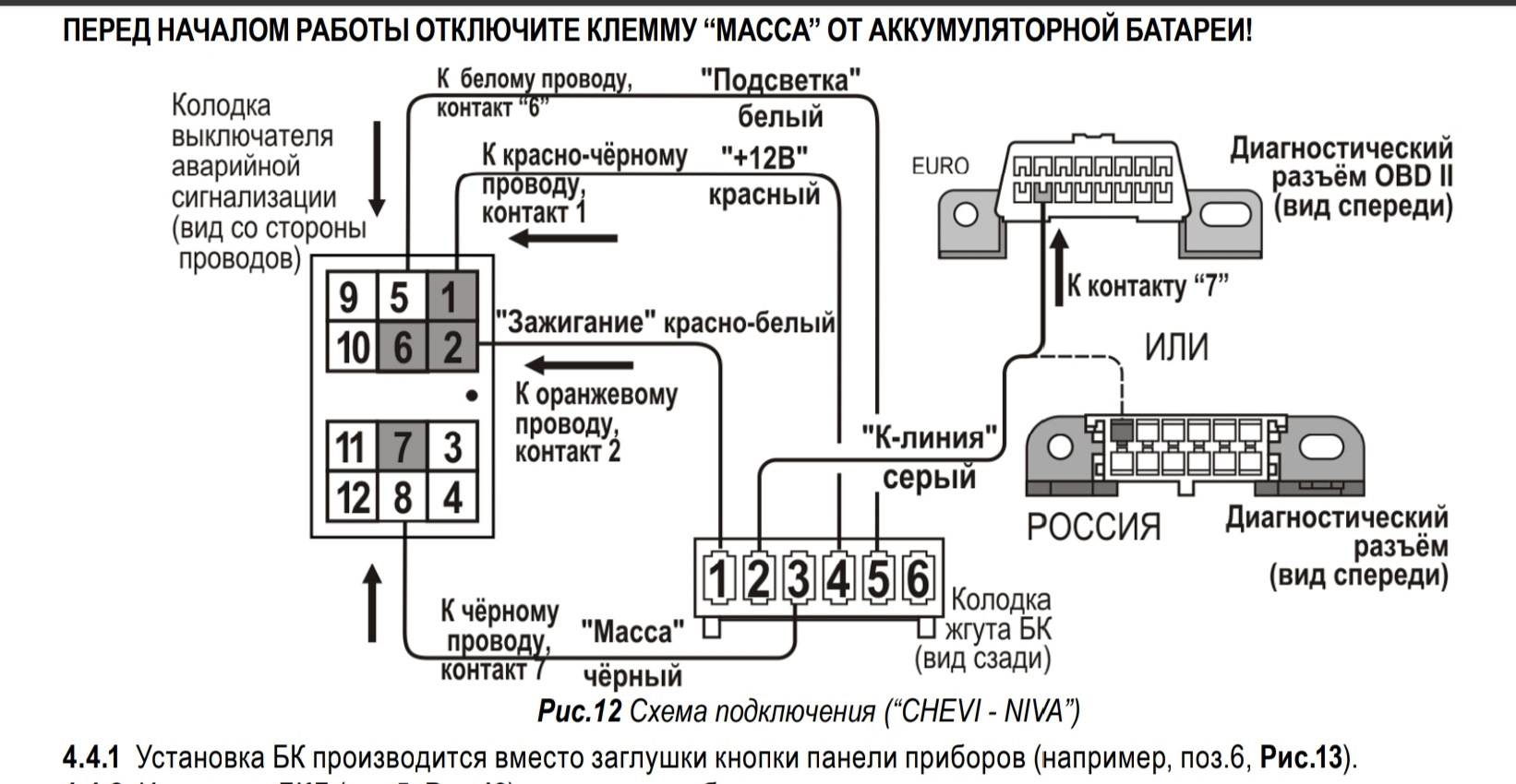 Схема подключения бортового компьютера на ваз