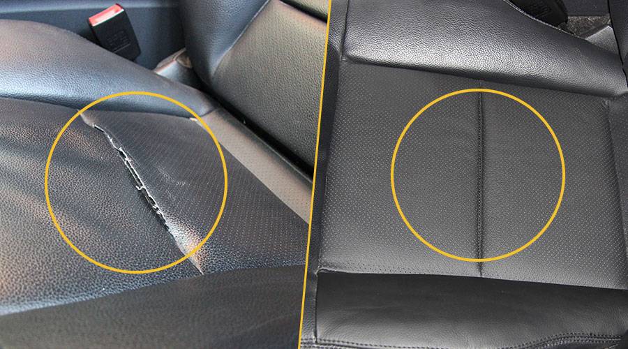 Способы ремонта кожаных сидений и салона из кожи в машине