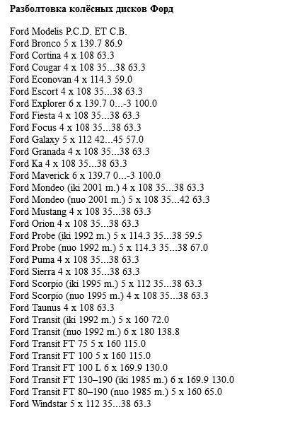 Разболтовка форд focus 2.0i ii 2005-2011. разболтовка дисков на форд фокус 2