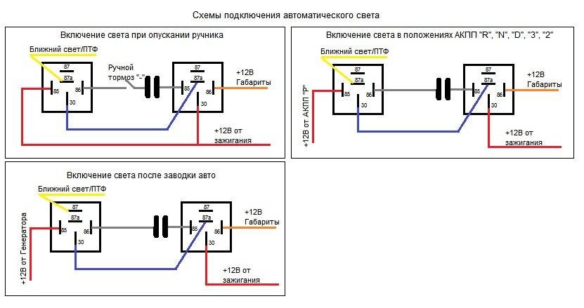 При включении зажигания включаются. Схема автоматического включения света фар своими руками. Схема реле автоматического включения света. Схема реле автоматического включения фар ближнего света. Схема подключения ближнего света фар.